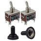 BOJACK RT1322FS Toggle Switch 125V 20A Momentary Automatic Reset Switches 250V 15A DPDT ON -Off- ON 6 Terminal pin Rocker Switch with Metal Waterproof Cap (Pack of 2)