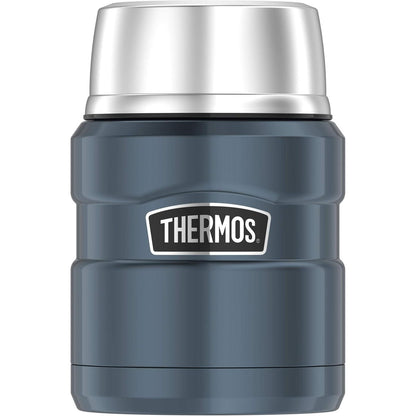 THERMOS Stainless King Vacuum-Insulated Food Jar with Spoon, 16 Ounce, Matte Stainless Steel