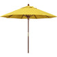 California Umbrella 9' Round Hardwood Frame Market Umbrella, Stainless Steel Hardware, Push Open, Navy Blue Olefin