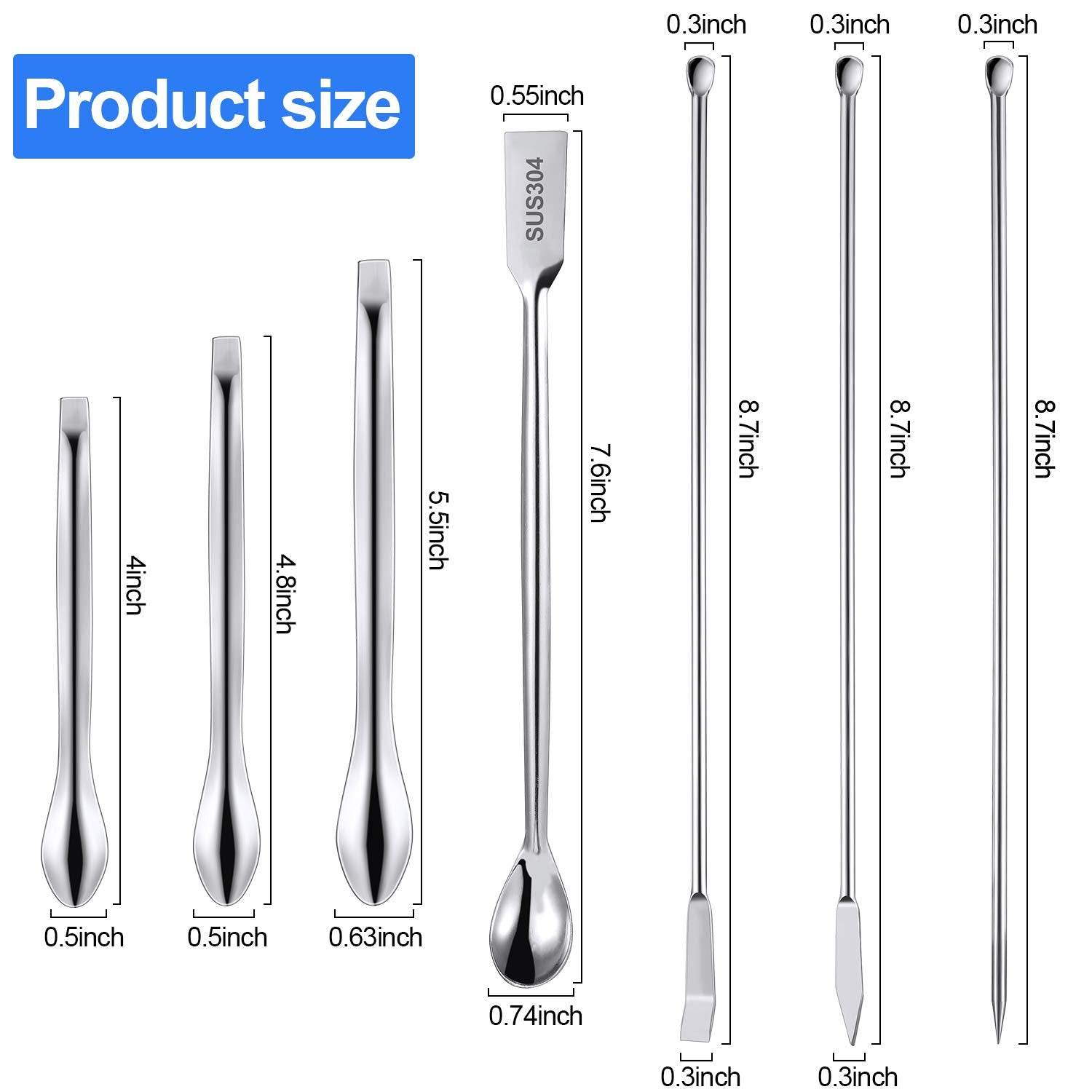 22 Pieces Stainless Steel Lab Spatula Micro Scoop Set Laboratory Sampling Spoon Mixing Spatula for Powders Gel Cap Filler - My Store