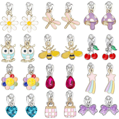 Amazon.com: PinkSheep Bling Clip On Earrings for Little Girls, Unicorn Cake Ladybug Earrings for Kids, 12 Pairs, Best Gift : Toys & Games