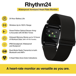 Buy now Scosche Rhythm 24 Heart Rate Monitor Armband - Fitness Armband with Dual Band ANT+ & BLE Bluetooth - Waterproof & Dustproof Accurate Heart Rate Monitors with Built-in Memory for Storing Workout Data at indiglob india
