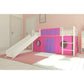 DHP Star Loft Bed, Pink & Purple Kid's Curtain Set Pink and Purple