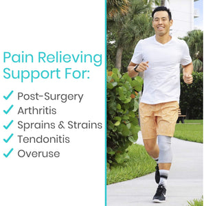 Vive Bamboo Knee Sleeve (Pair) - Charcoal Elastic Compression Support Brace for Improved Circulation, Recovery, Arthritis Joint Pain - Sports, Running, Jogging Knee Brace for Men, Women