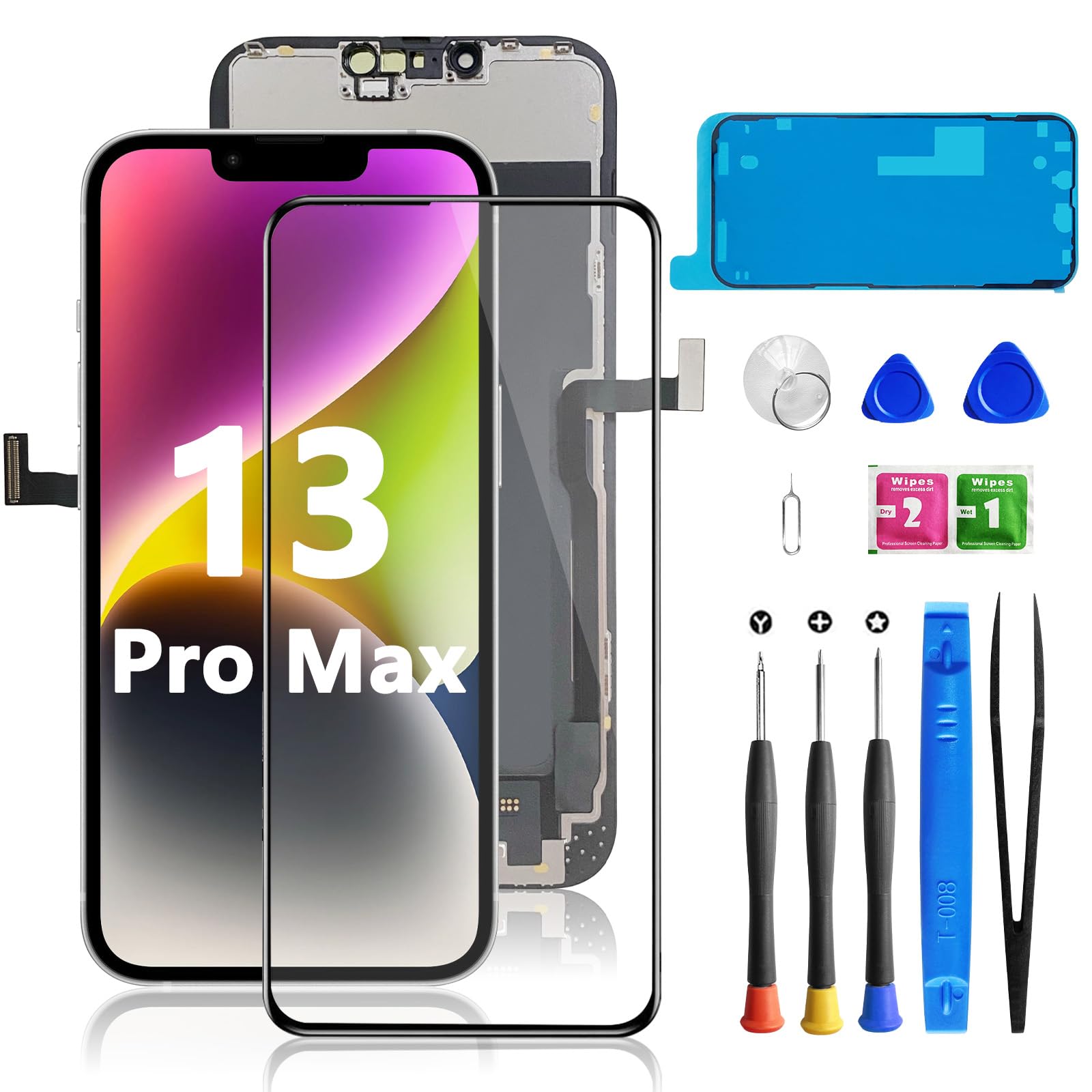 Buy now for iPhone 11 Screen Replacement 6.1 3D Touch Screen LCD Display Digitizer for A2111, A2223, A2221 Cell Phone Repair Kits+ Waterproof Frame Adhesive Sticker+Screen Tempered Protector+Face ID at indiglob india