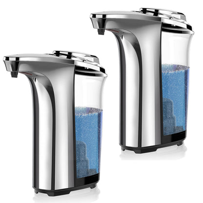 Buy now Automatic Soap Dispenser, Touchless Dish Soap Dispenser 17oz/500ml with Infrared Sensor, 5 Adjustable Soap Levels, Liquid Dispenser for Bathroom Kitchen (Silver) Silver Set at indiglob india