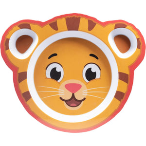 2 Daniel Tiger Mealtime Feeding Plates - Cute Compartment Dishes with Deep Sides for Kids - Divided Sections for Healthy Eating Habits, Melamine, BPA Free, Dishwasher Safe, Break Resistant