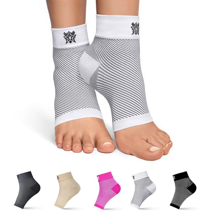 Bitly Plantar Fasciitis Compression Socks for Women & Men - Best Ankle Compression Sleeve, Nano Brace for Everyday Use - Provides Arch Support & Heel Pain Relief (Black, Medium)