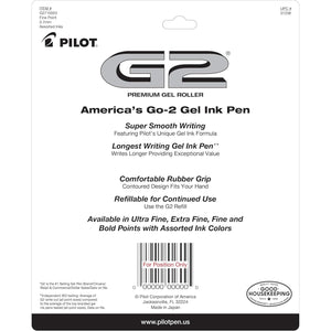 Pilot G2 Premium Gel Pens, Gel Roller Pens, Fine Point 0.7 mm Assorted Colors 10