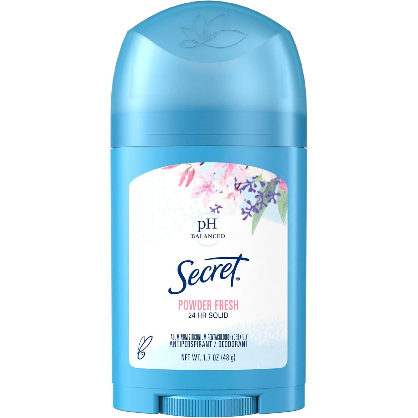 Secret Antiperspirant and Deodorant for Women, 24hr Sweat & Odor Protection, PH Balanced Protection, Gentle on Skin, Wide Solid, Travel Size, Powder Fresh Scent, 1.7 oz