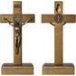 KUXBET Wood Standing Cross 5inch Small Crucifix - Jesus Christ Wall Cross Crucifix for Table or Wall Decor Home Decoration