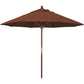 California Umbrella 9' Round Hardwood Frame Market Umbrella, Stainless Steel Hardware, Push Open, Navy Blue Olefin