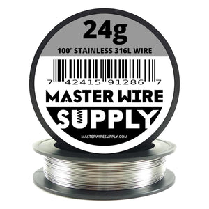 Buy now Stainless Steel 316L - 100' - 24 Gauge Wire - 100ft - 0.51mm - 0.02in - Made in USA - Master Wire Supply at indiglob india