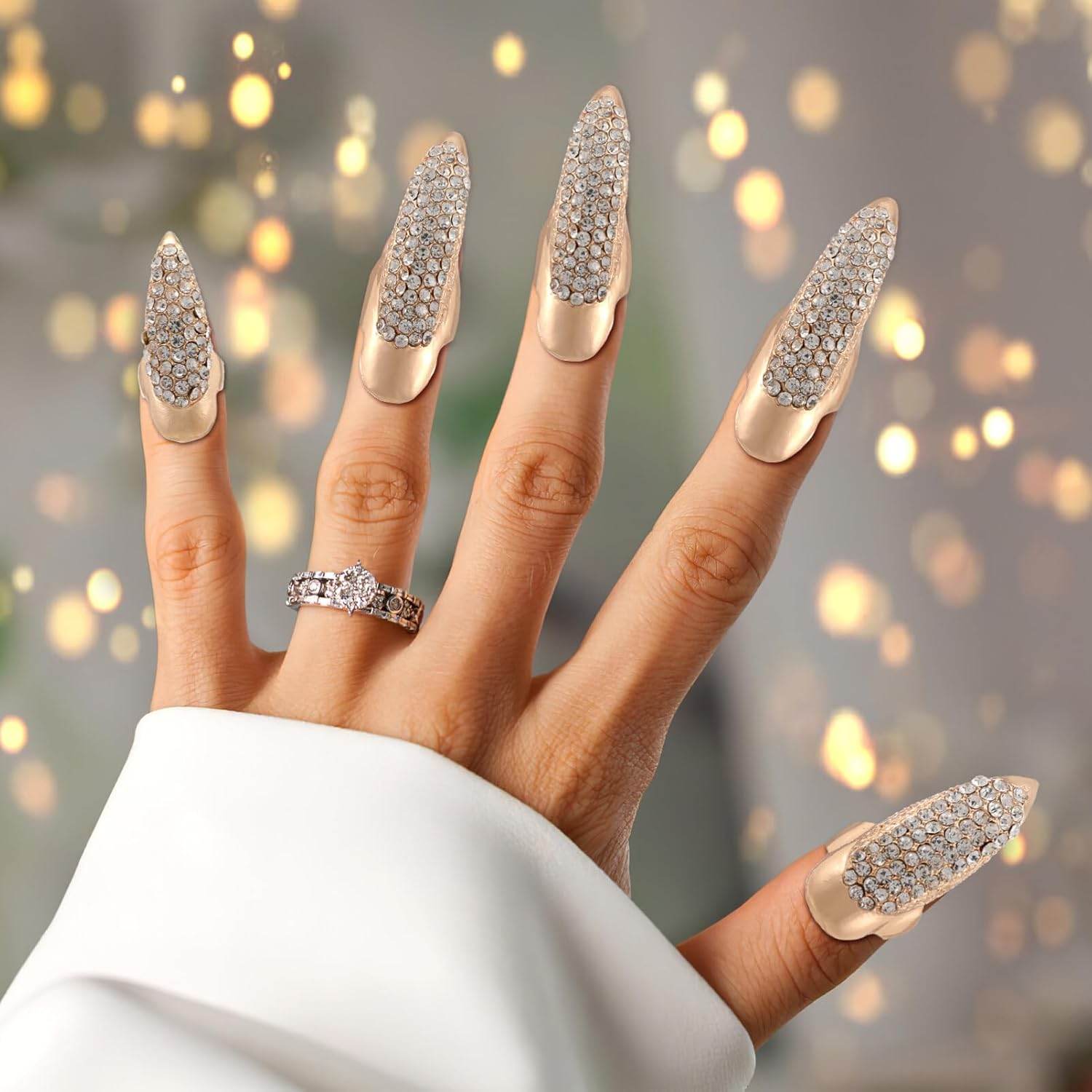 10pcs Halloween False Nail Alloy Gothic Punk Style Talon Claw Paw Finger Rings Cosplay Decoration (3 Sizes) - My Store
