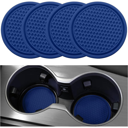 Car Cup Coaster, 4PCS Universal Non-Slip Cup Holders Embedded in Ornaments Coaster, Car Interior Accessories, Black