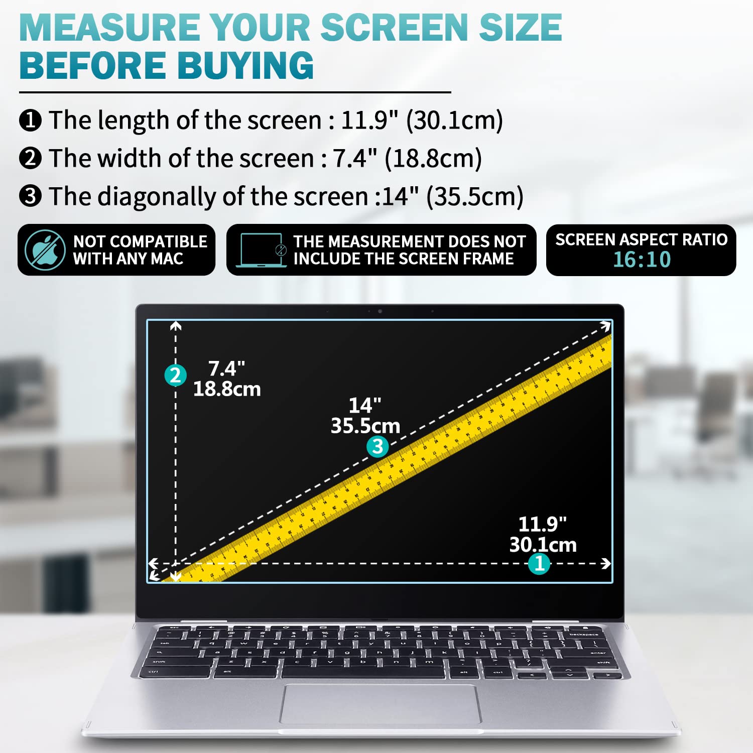 Buy now F FORITO 2-Pack 15.6 Inch Anti Blue Light Laptop Screen Protector, Eye Protection Anti Glare Matte Computer Screen Cover for 15.6" Laptop with 16:9 Aspect Ratio, Reduce Eye Strain and Touch Sensitive at indiglob india