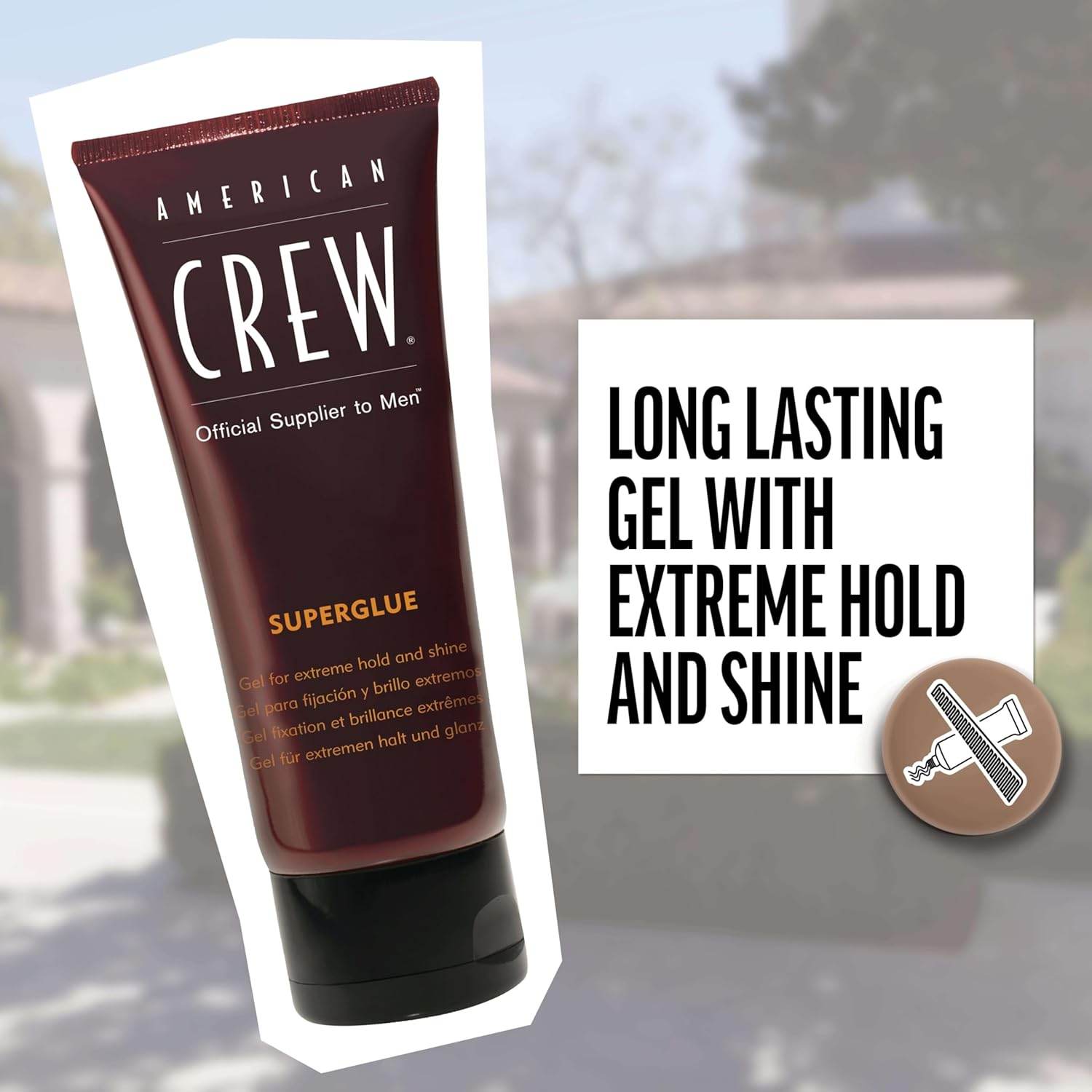 American Crew Men's Hair Gel, Extreme Hold & Shine, 3.3 Fl Oz - My Store