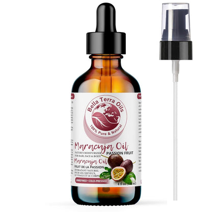 Bella Terra Oils - Maracuja Seed Oil 4oz - Dive into the Passion Fruit's Nutritional Profile, Enriched with Vitamin A & Essential Fatty Acids, for Natural Skin Nourishment