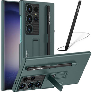 NINKI Compatible Samsung Galaxy S24 Ultra 5G Case with Kickstand & S Pen (Slot),Hard Protective Cover for Galaxy S24 Ultra Thin Case Stand,Phone Case for Galaxy S24 Ultra Case with S Pen Holder Green