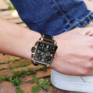 MEGIR Men's Analogue Army Military Chronograph Luminous Quartz Watch with Fashion Leather Strap for Sport & Business Work ML2061G