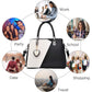 Womens Leather Handbags Purse Top-handle Bags Contrast Color Stitching Totes Satchel Shoulder Bag for Ladies