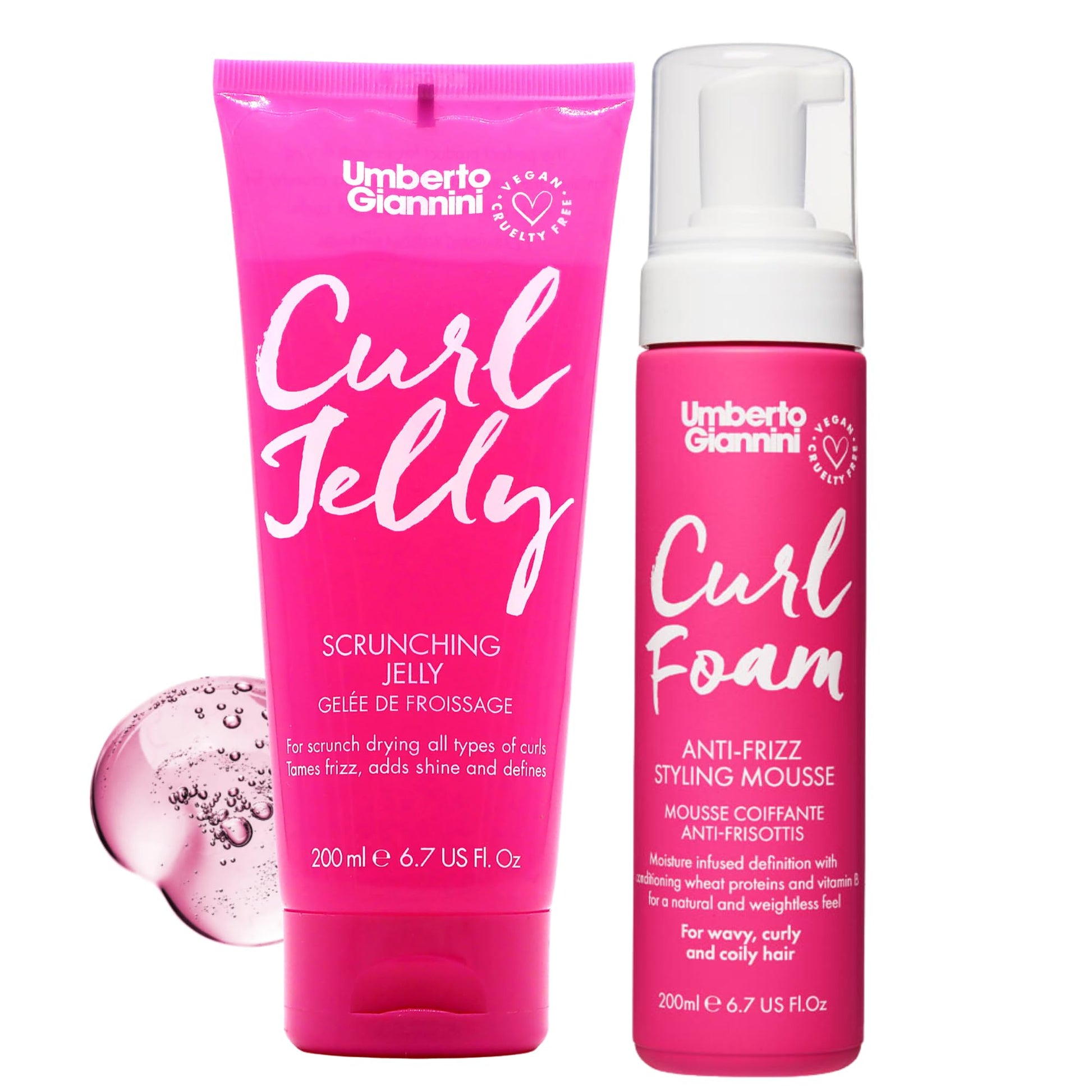 Buy now Umberto Giannini Curl Jelly Scrunching Jelly 6.7 fl Oz - Frizz Solution Defining Hair Gel for 2a-4c Curly, Wavy, Coily Hair - Vegan & Cruelty-Free Curl Jelly Gel & Foam at indiglob india