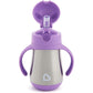Munchkin Cool Cat Sippy Cup for Toddlers, Stainless Steel Straw Cup, 8 Ounce, Purple