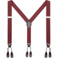 AWAYTR Mens Brown Button End Suspenders - Adjustable Elastic Y Shape Tuxedo Suspender