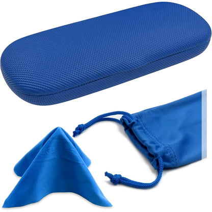 MyEyeglassCase Men Small Glasses case - Eyeglasses Hard Shell Holder Pouch & Cloth-Reading Slim & Narrow Case Heavy Duty
