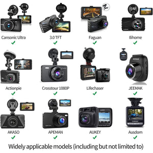 TiToeKi Dash Cam Suction Mount with 15+ Swivel Ball Adapters Compatible with Rexing V1, UGSHD, Falcon F170, KDLINKS, Vantrue, APEMAN, Z-Edge, Roav, Old Shark, YI, Peztio, UGSHD and Most Dash Cameras