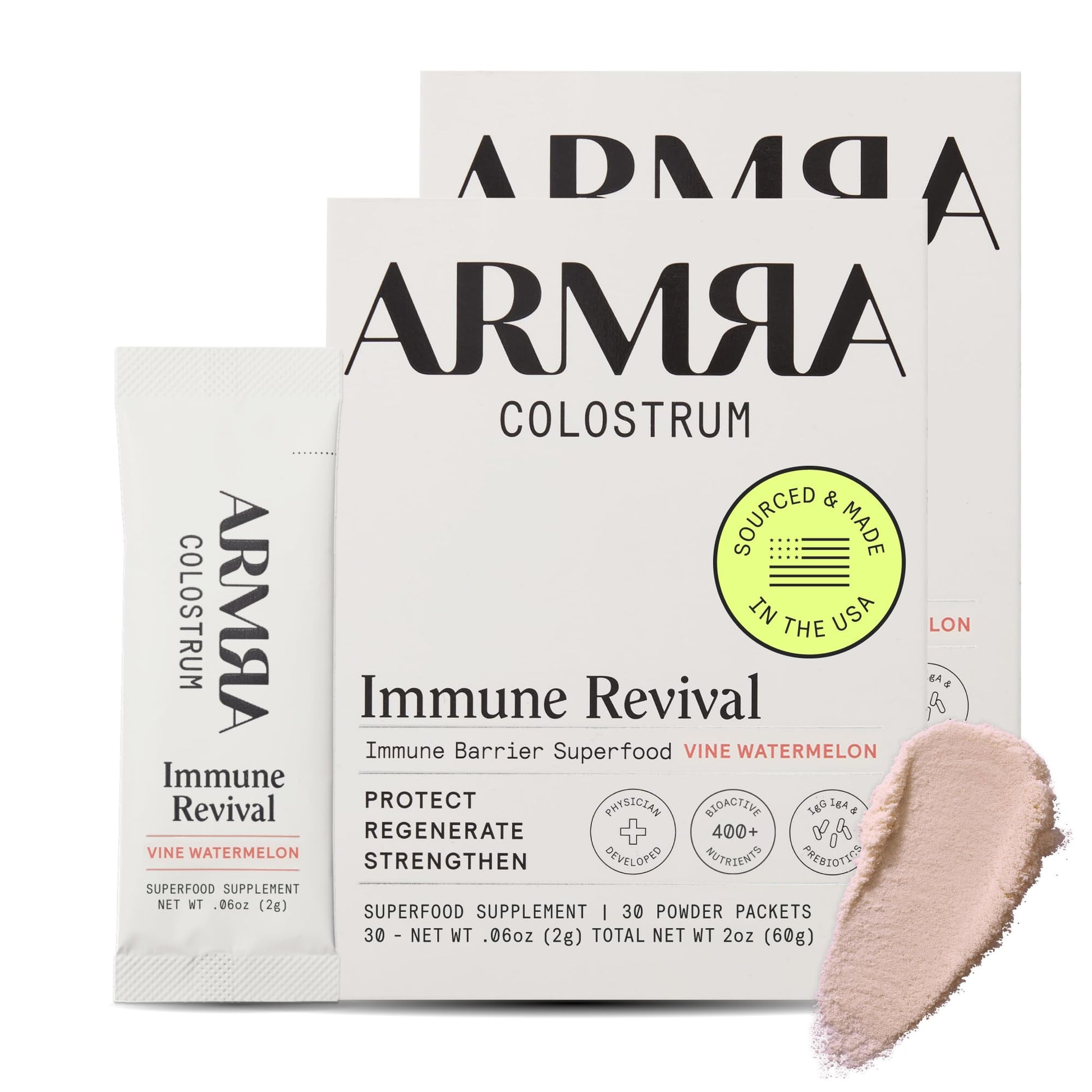 Buy now ARMRA Colostrum Powder | Unflavored | Gut Health & Bloating | Skin & Hair | Immunity | Keto, Gluten & Fat-Free | 30 Servings Vine Watermelon 60 Servings (Pack of 2) at indiglob india