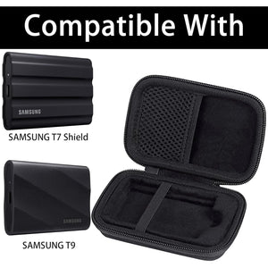 co2CREA Hard Case Compatible with Samsung T7 Shield T9 Portable SSD Solid State Drive (Black Case)