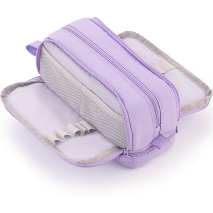 CICIMELON Large Capacity Pen Pencil Case with 4 Compartments, Multi-Slot Pencil Pouch Bag Aesthetic School Supplies Organizer for Teen Girls, Women, Adults (Purple)
