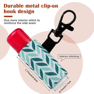 Sureio 10 Pack Lip Balm Holder Keychain Compact Clip On lipstick Lip Gloss Holder Keychain Elastic lipstick Sleeve Clip (Floral Style)
