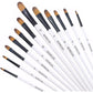 Filbert Paint Brushes Set, 12 PCS Artist Brush for Acrylic Oil Watercolor Gouache Artist Professional Painting Kits with Synthetic Nylon Tips