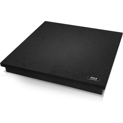 Pyle Sound Dampening Speaker Riser Foam - Audio Acoustic Noise Isolation Platform Pads Recoil Stabilizer w/ Rubber Base Pad For Studio Monitor, Subwoofer, Loud Speakers - PSI15 (15 x 15 x 1.8 Inch)