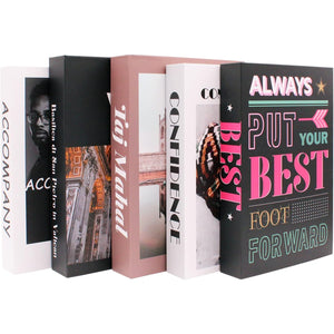 5 Pcs Decorative Books for Home Decor,Faux Books Set for Decoraion,Designer Fake Books for Bookshelf,Libros Decorativos for Living Room,Coffee Table Decor(Black red 7)