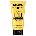 Bee Bald SHAVE Premium Shaving Cream Goes On Light & Slick That's Incredibly Smooth & Quick For Both Face And Head, 6 Fl Oz - My Store