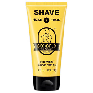 Bee Bald SHAVE Premium Shaving Cream Goes On Light & Slick That's Incredibly Smooth & Quick For Both Face And Head, 6 Fl Oz