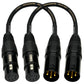 CESS-008 XLR 3-Pin Male to XLR 5-Pin Female Adapter Cable, Balanced XLR3M to XLR5F Signal Converter, 6-Inch Wire Length, 2-Pack