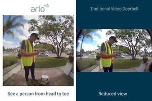 Buy now Arlo Essential Wired Video Doorbell - HD Video, 180 degrees View, Night Vision, 2 Way Audio, Direct to Wi-Fi No Hub Needed, Wired, White (Renewed) at indiglob india