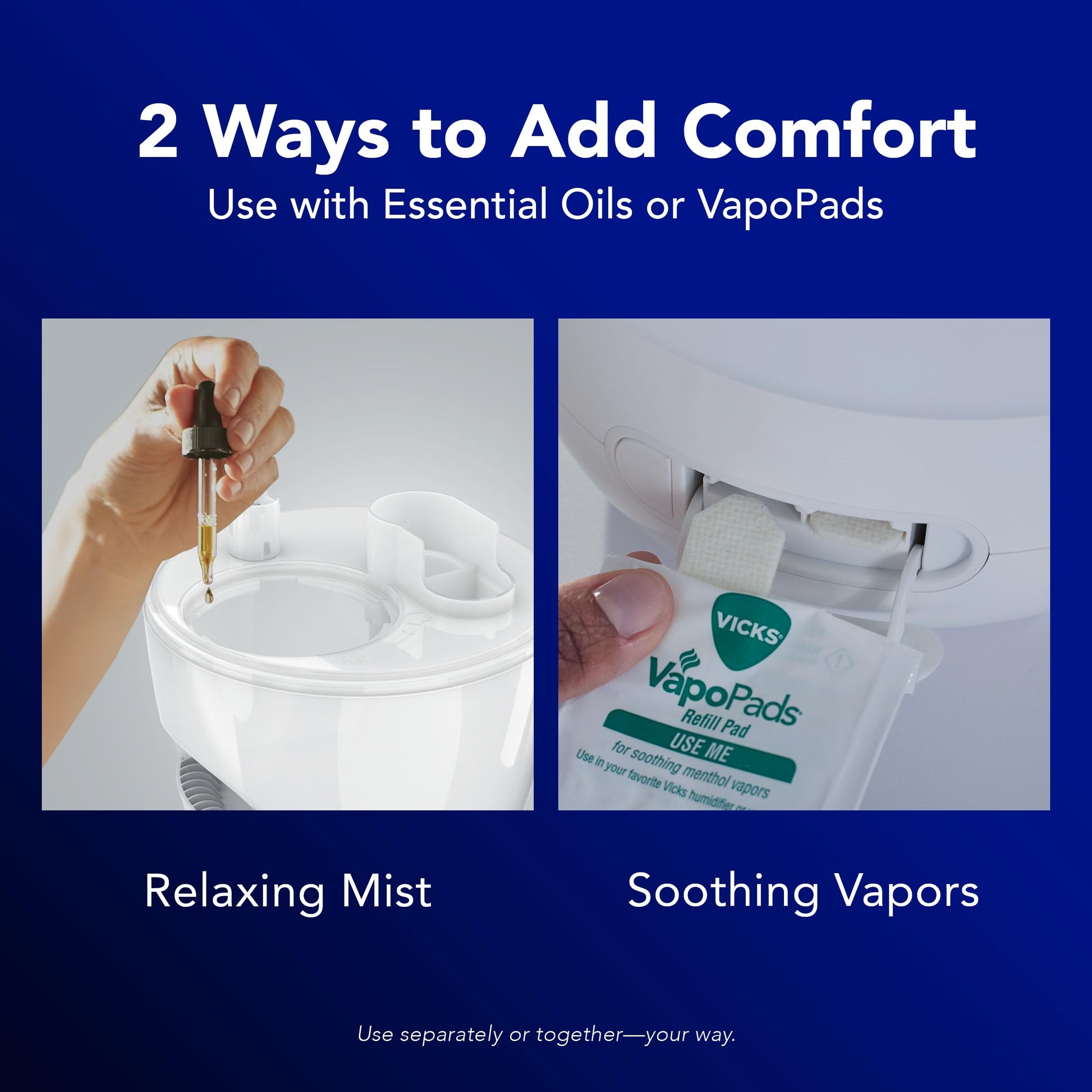 Buy now Vicks NaturalCare Cool Mist Ultrasonic Humidifier (VUL530), White, Small Room – Humidifier and Diffuser with Nighttime Light, Works with Vicks VapoPads at indiglob india