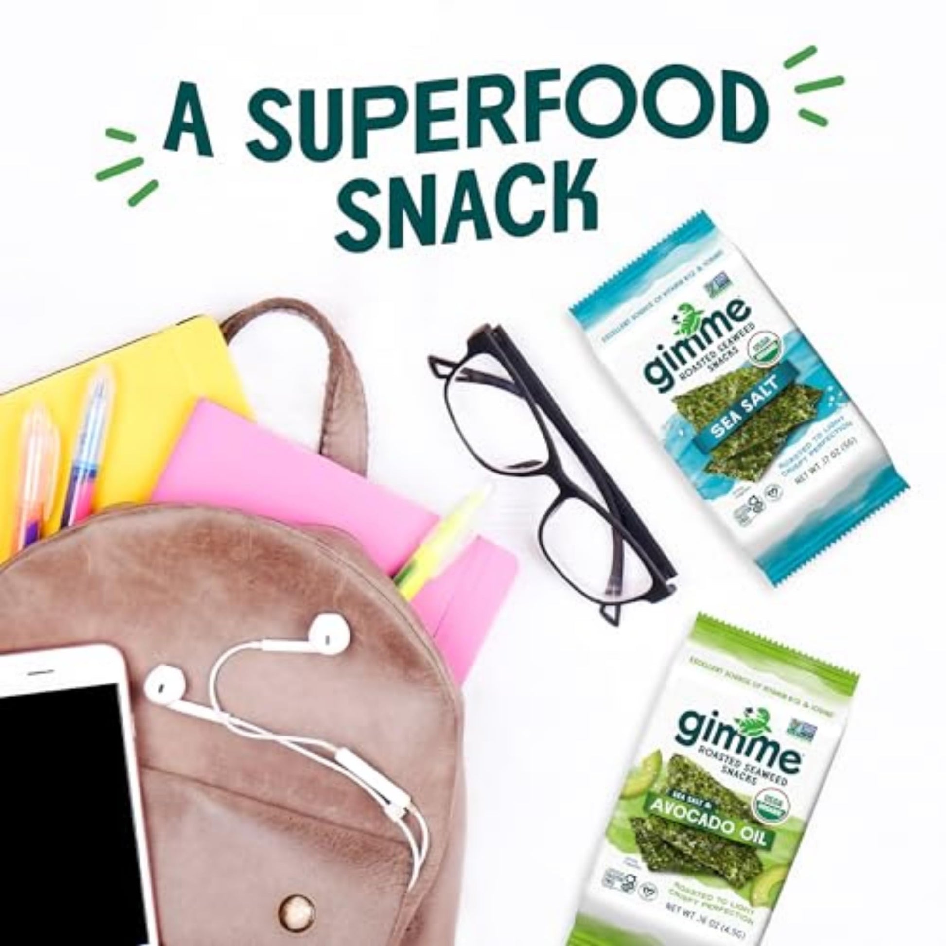 Buy now Gimme Seaweed Organic Premium Roasted Seaweed Snacks, Sea Salt, 6 Count, Keto, Vegan, Gluten-Free, Great Source of Omega3s and Iodine, Healthy On-The-Go Snack for Kids and Adults at indiglob india