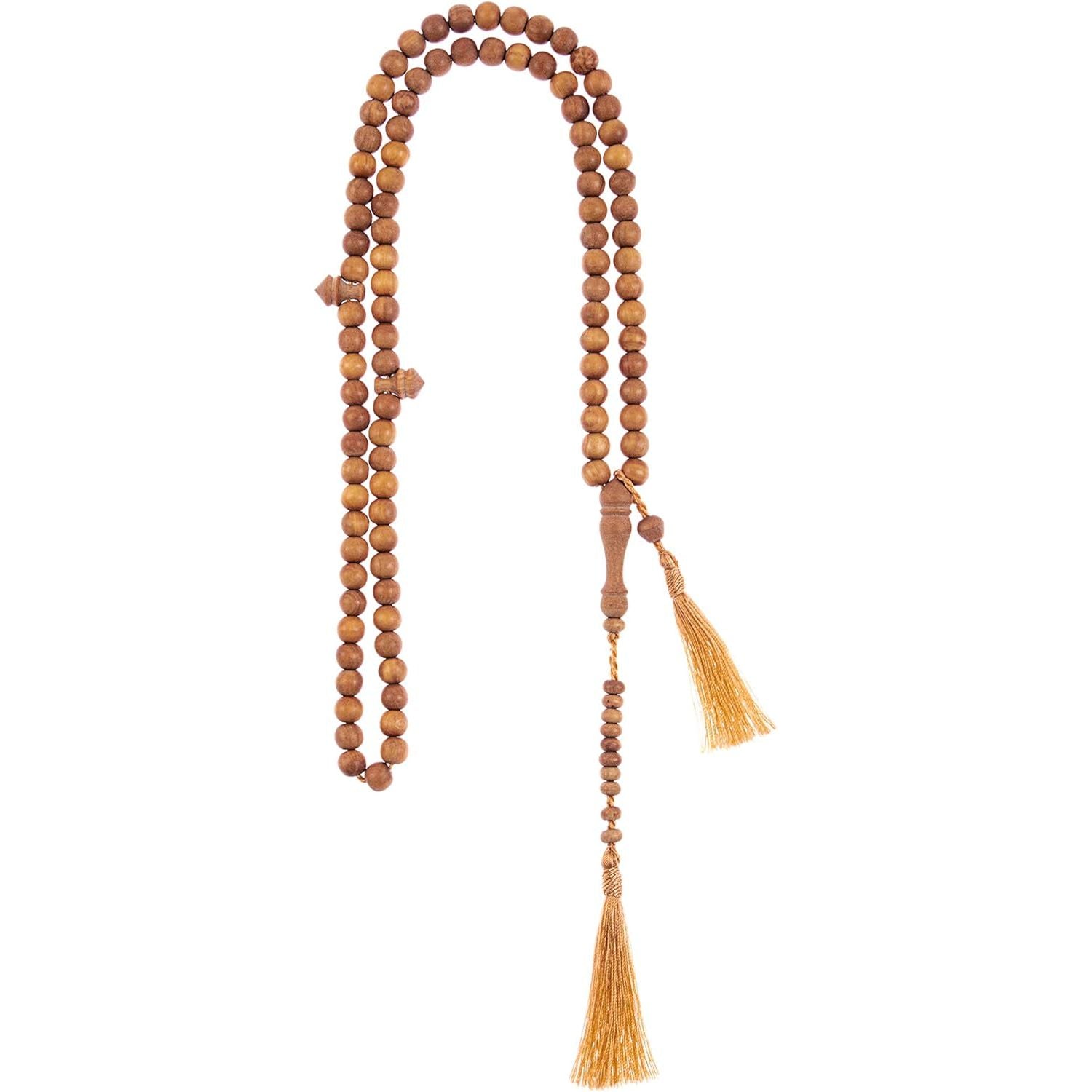 Buy now Sandalwood Tasbih 99 8mm - Islamic Prayer Beads, Tasbeeh, Muslim Rosary, Masbaha, Misbaha, Tesbih, Tespih, Dhikr, Zikr, Sibha, Muslim Mala, Worry Beads, Prayer Counter at indiglob india