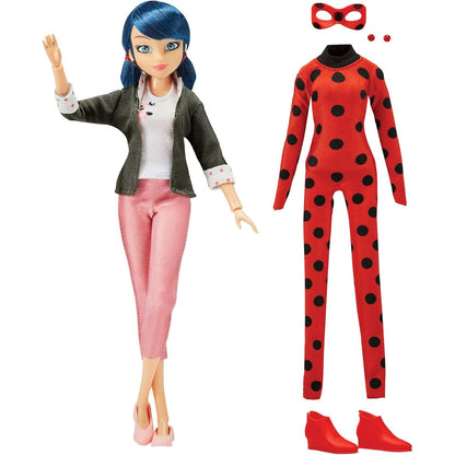 Miraculous Cat Ladybug Superhero Secret Marinette with Ladybug Fashion Outfit by Playmates Toys