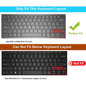 CaseBuy Keyboard Cover for Dell XPS 13 9300 9310 13.4 inch Touchscreen, Dell XPS 13 Accessories, Ultra Thin Silicone Protective Skin, Black