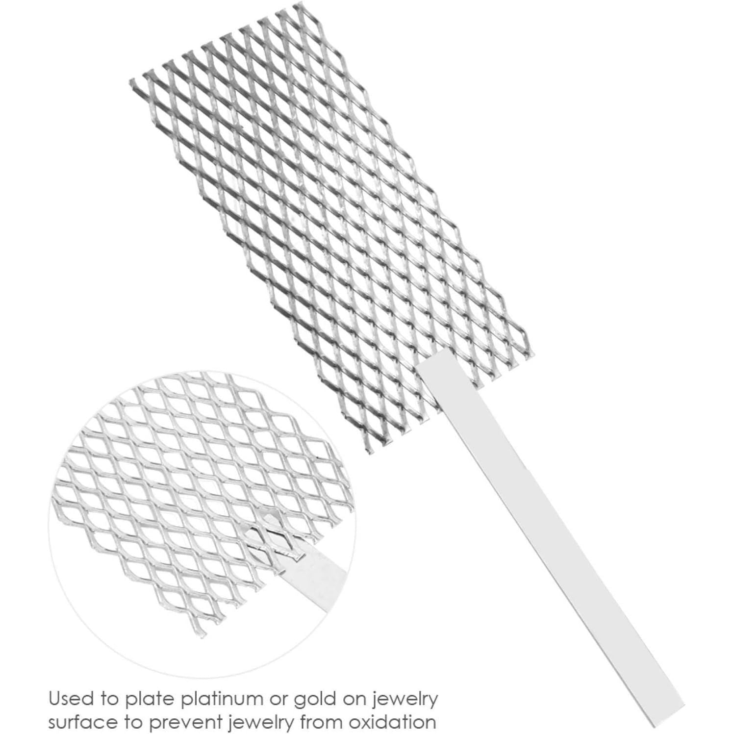 Buy now ZJchao Platinized Mesh, Titanium Platin Anode Jeweler Making Tool Rhodium Jewelry Plating Plater Tool Mesh with Handle Jewelry Plating Tool Meshes Titanium Mesh Plate for Plating Machine Anodes Grid at indiglob india