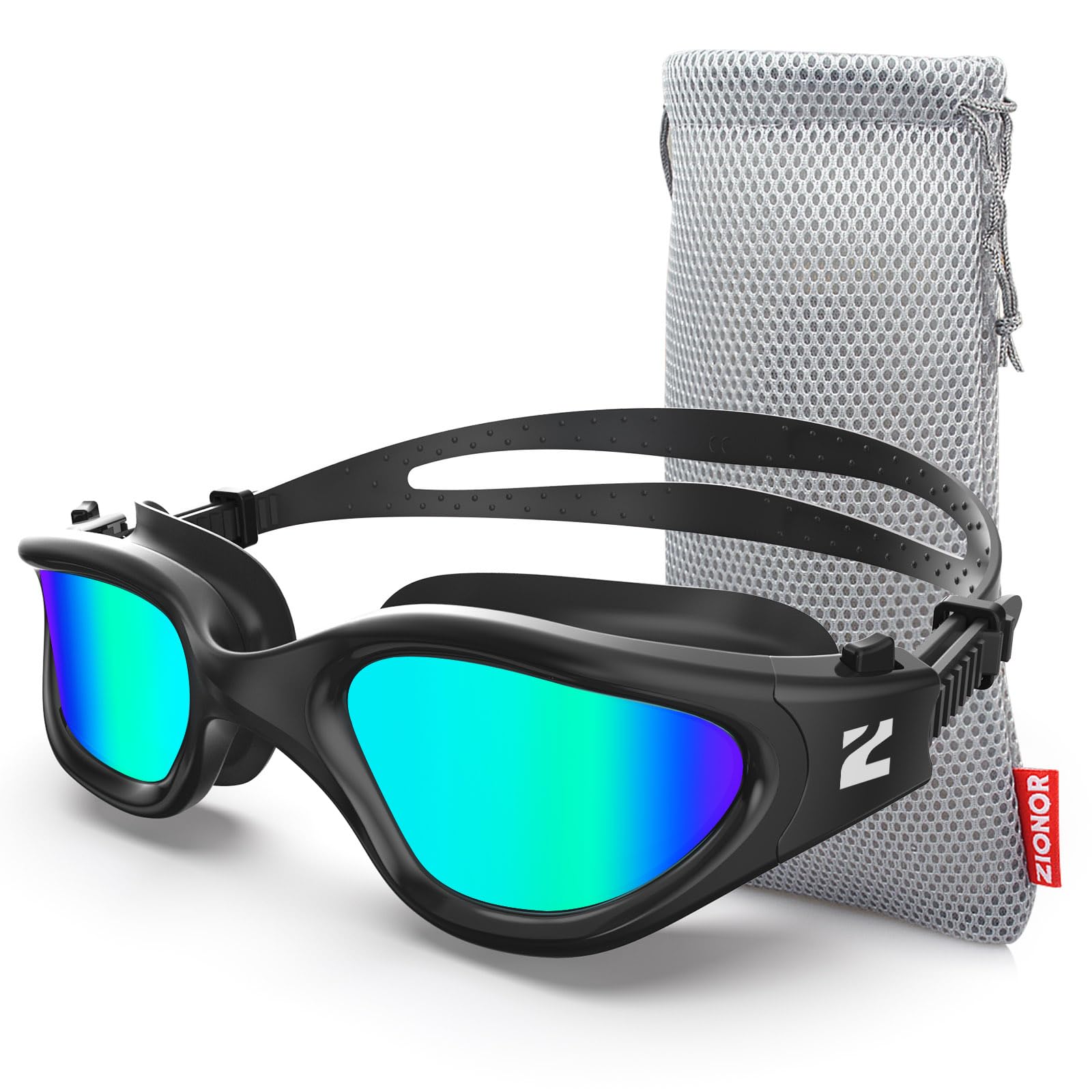 Buy now ZIONOR Swim Goggles, G1 SE Swimming Goggles Anti-Fog for Adult Men Women One Size A8-gold Lens Allblack Frame at indiglob india
