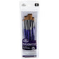 Royal & Langnickel Moderna, 5pc Oval Mop Variety Brush Set for All Painting Mediums, Includes - Mop, Fan & Half Moon Brushes Purple