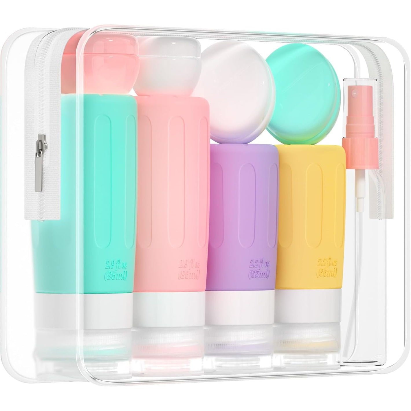 Morfone 16 Pack Travel Bottles Set for Toiletries, TSA Approved Travel Containers Leak Proof Silicone Squeezable Travel Accessories 2oz 3oz for Shampoo Conditioner Lotion Body Wash (BPA Free)